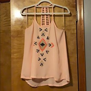 Francesca’s Pink flowy dressy top